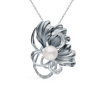 

Silver Pendant with cubic zirconia and pearls sunlight sample 925