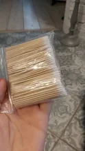 300 Uds mango corto de madera pequeño señaló cabezal con punta hisopo de algodón cejas tatuaje belleza maquillaje Color de uñas de costura dedicado sucio recoger