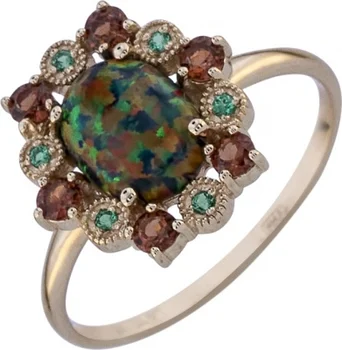

Aloris ring with Opal, Garnet and cubic zirconia in red gold