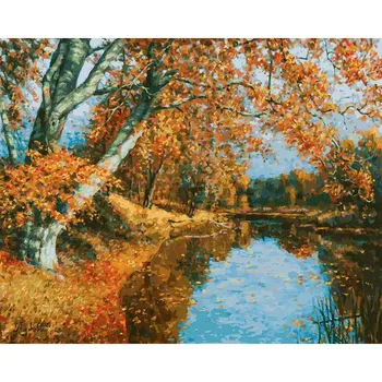 

"Oh leaf autumn ground all plated" painting by numbers on canvas 40*50. Snow White. 202-B