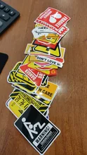 Pegatinas de advertencia para coche y motocicleta, pegatinas impermeables con recordatorios, para portátil, equipaje y Snowboard, 50 Uds.
