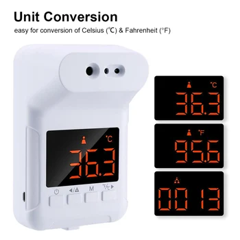 

Infrared Thermometer Non Contact Wall-Mounted Digital Temperature Sensor Forehead Thermometer for Adults with LCD Screen Battery
