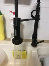 Rozin-Grifo negro mate para cocina, boquilla rociadora de rotación de 360 grados, mezclador montado en cubierta, para fregadero de cocina, frío y caliente