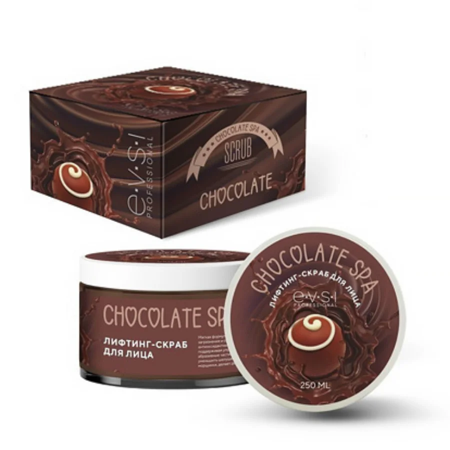 Лифтинг-скраб для лица Chocolate Spa 250 мл EVSI Отшелушивающее средство выравнивания кожи