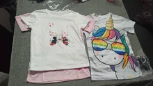Camisetas con estampado de ratón de Minnie para mujer, camisetas informales de manga corta para niñas pequeñas, ropa a juego familiar de marca de verano
