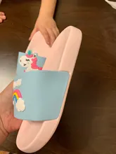 Suihyung-Zapatillas de unicornio arcoíris para niños y niñas, zapatos de playa para niños, pantuflas suaves para interiores