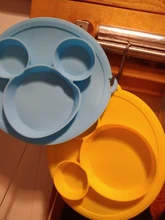 Plato de silicona seguro para bebé, sin BPA, platos sólidos para niños, vajilla de entrenamiento con ventosa, cuencos de alimentación de dibujos animados