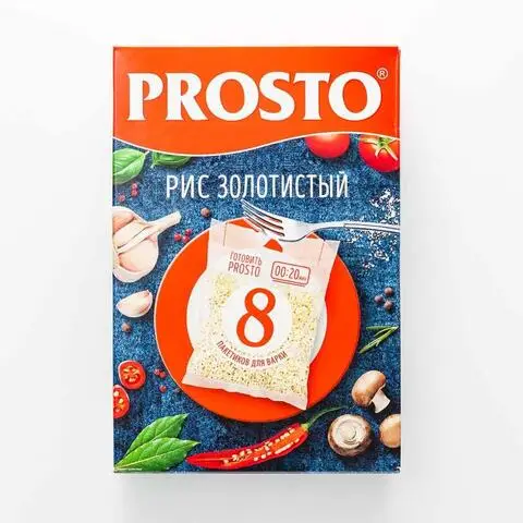 Рис Prosto золотистый 8 пакетиков 500 г | Продукты