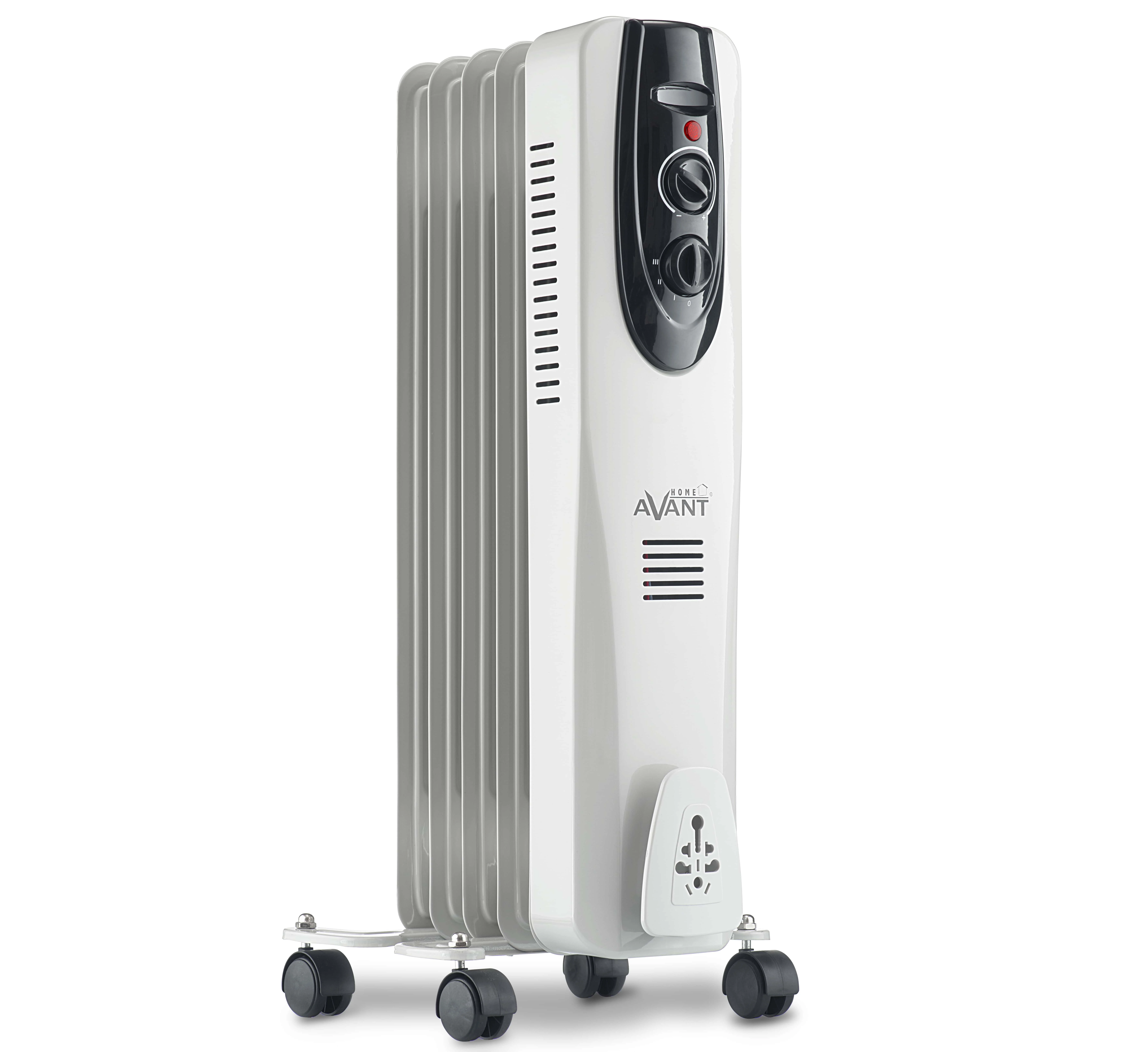 Oil radiator with 5 radiant elements 1000w. Modular construction,  adjustable thermostat, safety hot-melt, light-light pilot, pivoting wheels.  White Color - AliExpress