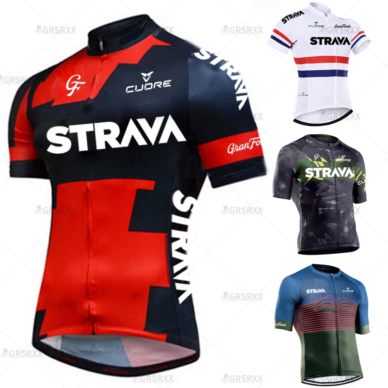 Мужская велосипедная майка STRAVA летняя дышащая с коротким рукавом одежда для