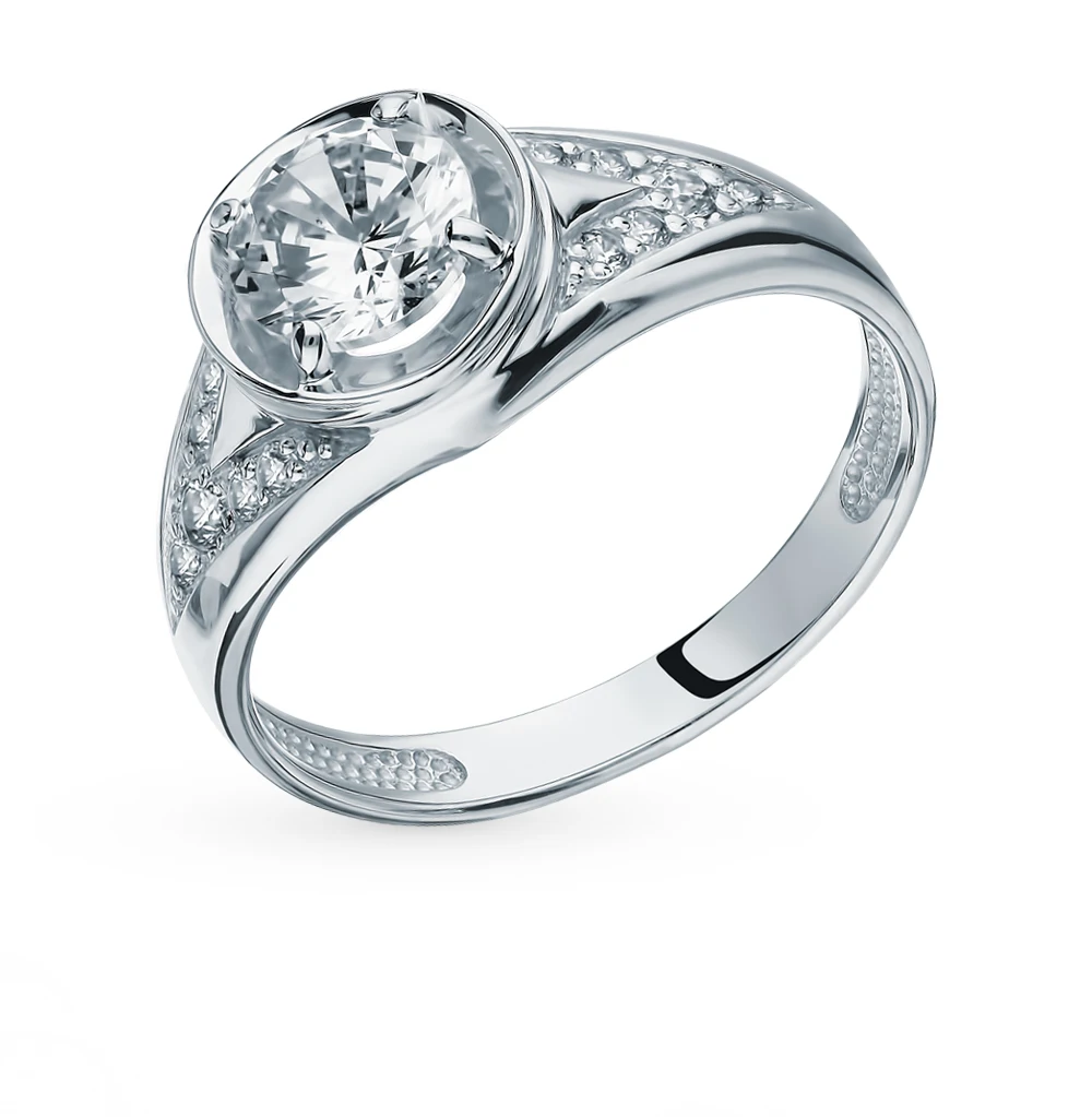 Серебряное кольцо с фианитами SUNLIGHT проба 925
