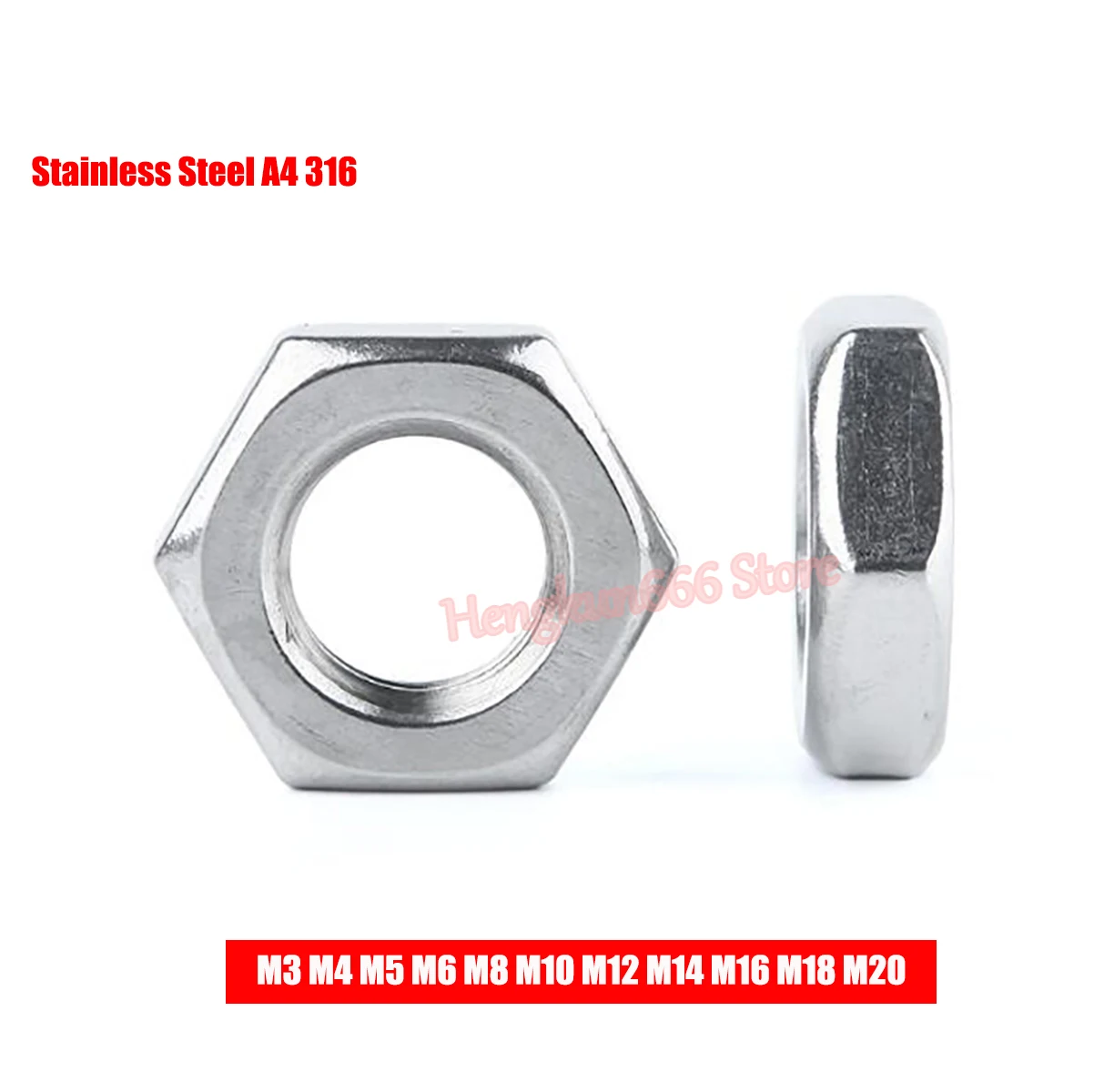 

Thin Hex Nuts A4 316 Stainless Steel Jam Nut DIN439 M3 M4 M5 M6 M8 M10 M12 M14 M16 M18 M20 Fit Screw Bolts