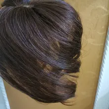 Halo Lady-Clip de belleza para mujer, cabello humano con explosión de flequillo, pieza central, pelo lacio brasileño no Remy para la pérdida de cabello