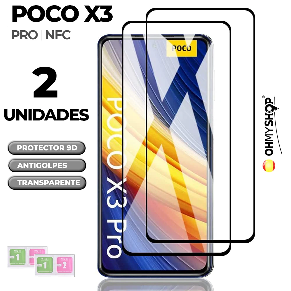 2X Protector Pantalla Para Xiaomi Poco X3 Pro / Nfc Cristal Vidrio