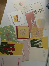 Tarjeta decorativa de tulipán de 13 hojas, bloque de Color geométrico de flor inglesa, postal artesanal, pegatina de pared, accesorios para fotos, tarjetas de felicitación