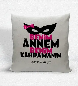 

Personalized Mom My Hero Decorative Linen Pillow