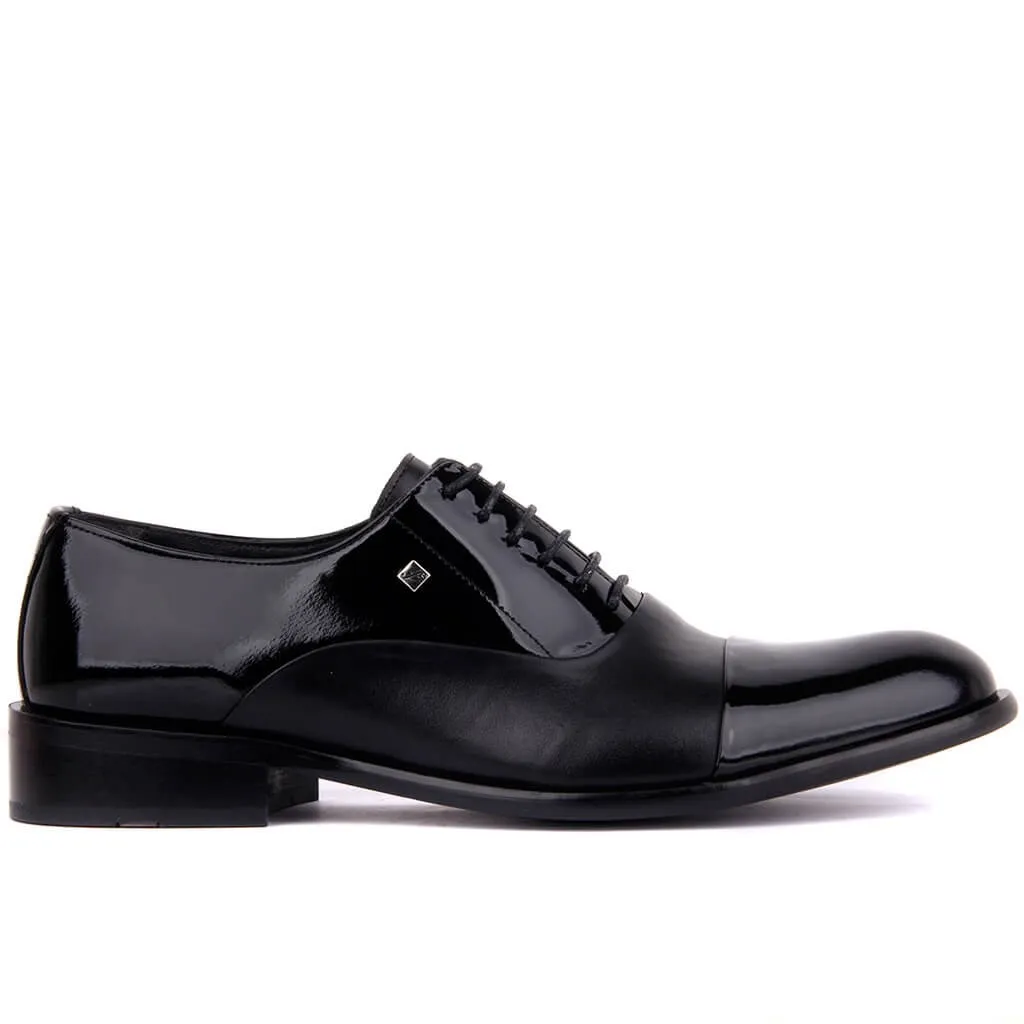

Fosco-Black Japanned Leather Leather Men 'S Classic Shoes