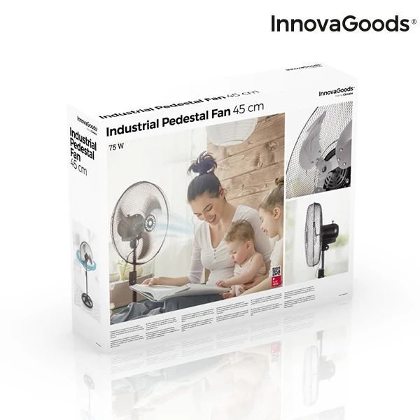 Промышленный напольный вентилятор InnovaGoods DIA 45 см 75 Вт черный InnovaGoods