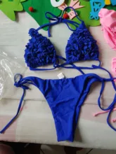 Swimsuit Thong Bikini-Set Bandage Flower Push-Up Female Solid 3D New