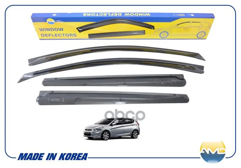 Дефлекторы Окон Black(К-Т 4шт) Hyundai Solaris 5d(11-) Amddk168 AMD арт. AMDDK168