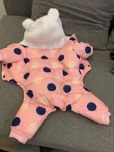 Dog Overalls Clothing Puppy Winter Coat Hoodie Pet-Dog Cotton Thicken Dot for Small Big-Polka-Dot