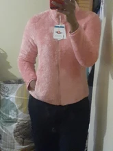 Fleece Jacket Coat Sweater Cardigan Windbreaker Spring Women Hooded-Warmer Wool Female