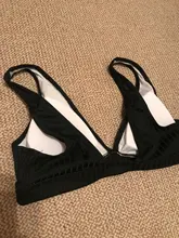 Womens Swimsuits Swimwear Bikini-Set Ribbed Push-Up Black INGAGA High-Waist Biquini