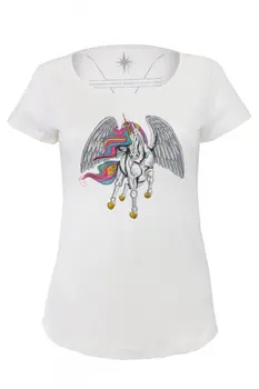 

Angemiel Wear Pegasus Unicorn Cotton White Women 'S T-Shirt