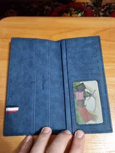 Carteira-cartera fina de 0,5 cm para hombre, billetera masculina de cuero natural suave