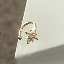 Pendientes de Clip de hoja de oro para mujer, sin Piercing, Puck Rock, Vintage, cristal, estrella, joya para oreja, regalos de joyería para niña