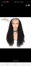 Headband Wigs Heat-Resistant-Fiber Deep-Wave Black Synthetic Women 24inches Glorious