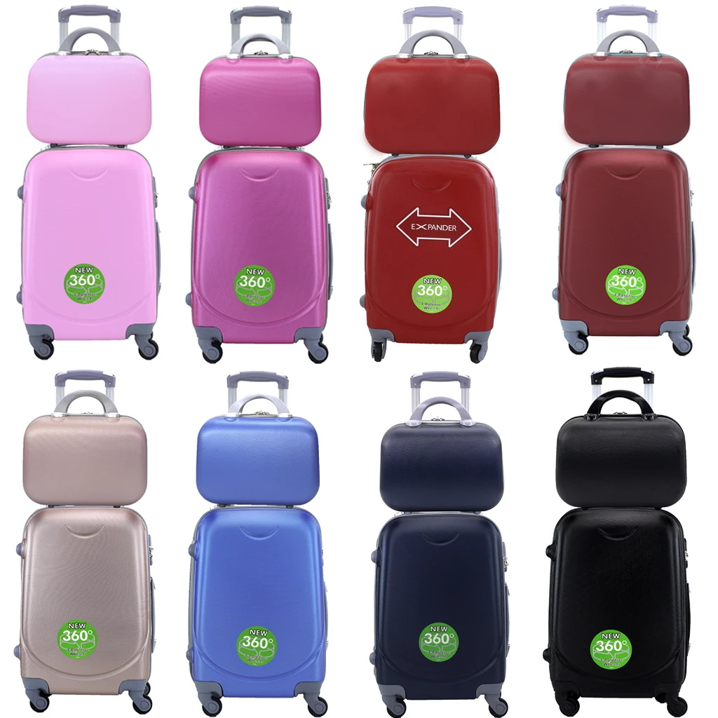 Maleta Avión Equipaje de Mano Viaje Cabina Trolley Rígida 4 Ruedas con neceser rigido a juego|Equipaje con ruedas| - AliExpress