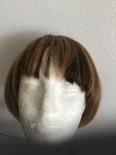 Ombre Bob corto peluca con flequillo recto brasileño pelucas de cabello humano rubio miel cabello humano pelucas completas con Bang cabello Remy