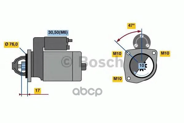 Стартер 12v 1.4kw Bosch арт. 0986022840