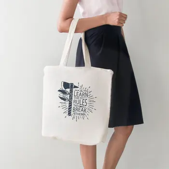 

Angemiel Bag Learn The Rules Then Berak Them Large Cloth Bag