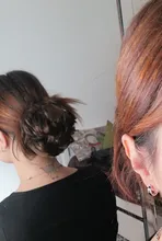 Bicicleta con sintético Flexible moño para el cabello rizado cabello moño elástico sucio ondulado Scrunchies abrigo de cola de caballo de pelo banda Exte