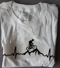 REM-Camiseta de manga corta personalizada para hombre, camiseta divertida con latido del corazón para bicicleta de montaña, de talla grande, a la moda, de algodón familiar