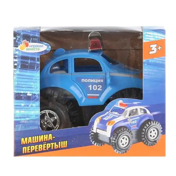 Машина-перевертыш на бат. в русс. кор. 11 5*9*9 5см Играем вместе кор.2*72шт |
