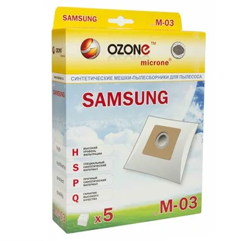 

Ozone Micron m-03 synthetic cleaner bags 5 PCs (Samsung vp-77)