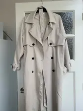 DEAT-gabardina elegante con cuello levantado y cinturón para mujer, abrigo a la moda, color Beige, liso, TU159, otoño, 2021