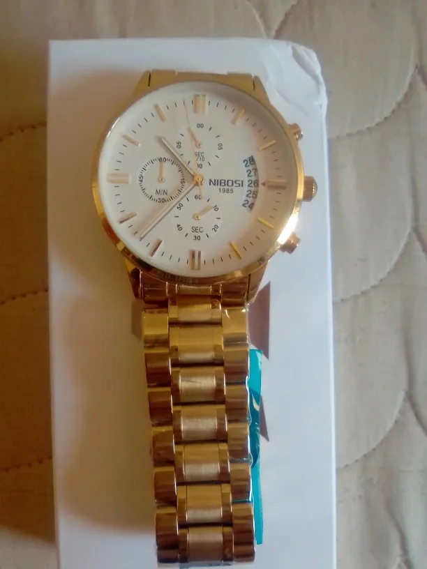 NIBOSI New Quartz Watch Men Sport Watches Men Steel Band Clock Waterproof Gold Wrist Watch Relogio Masculino photo review