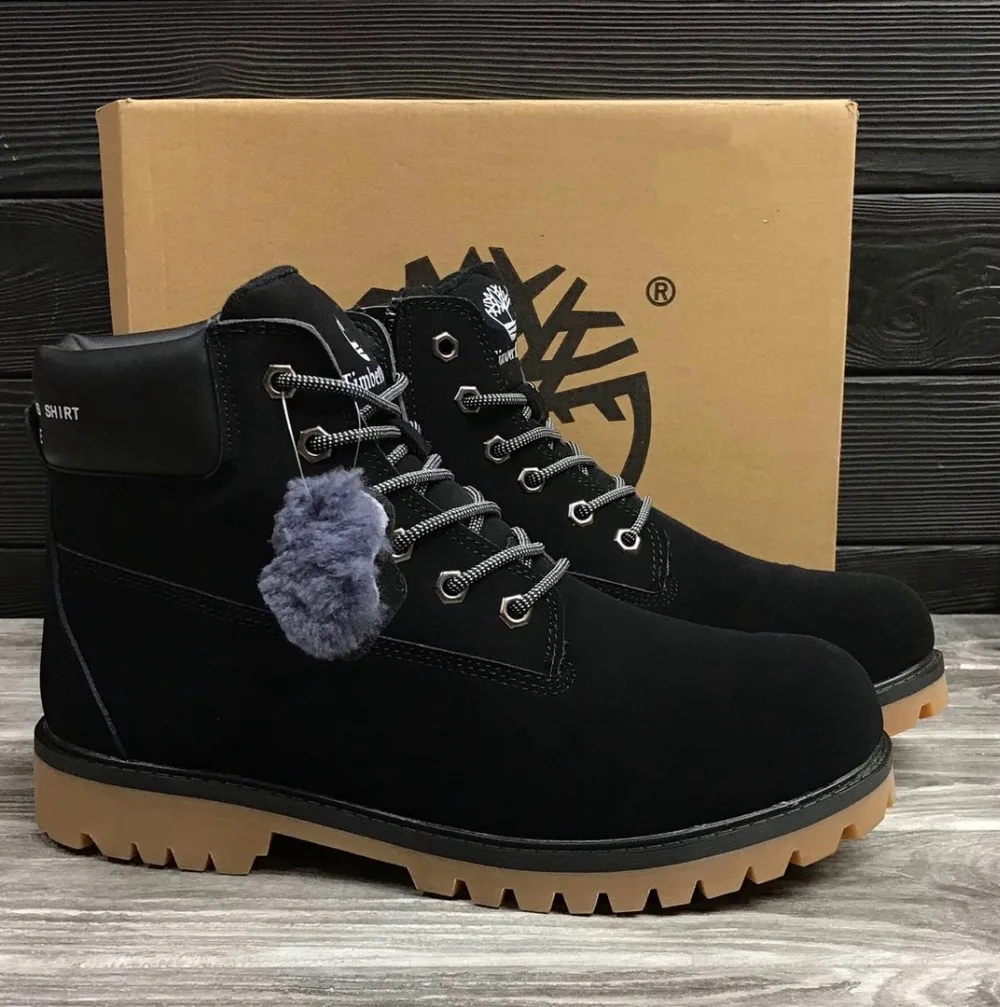 TIMBERLAND winter зима; с коробкой; классические мужские Ботитинки из натуральной коровьей кожи+ натуральный мех; из Москвы