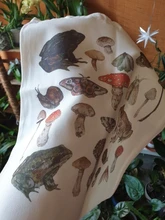 Bolso de lona con estampado de rana para mujer, bolsa de gran capacidad estilo Harajuku, Estilo Vintage Hip Hop, bolso de hombro para chicas Kawaii