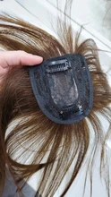 Halo Lady-Clip de belleza para mujer, cabello humano con explosión de flequillo, pieza central, pelo lacio brasileño no Remy para la pérdida de cabello