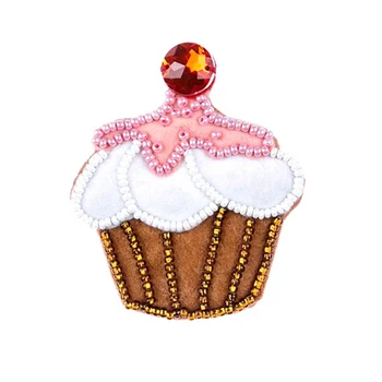 

Пфсб-1501 set for making textile toy series sweet brooch 'cherry cupcake'