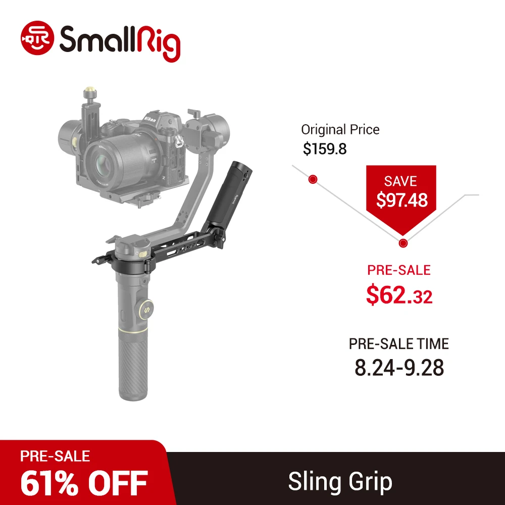 

SmallRig Sling Grip With 1/4" & ARRI 3/8 screws & Cold Shoe Mount for ZHIYUN CRANE 2S Handheld Stabilizer 3005