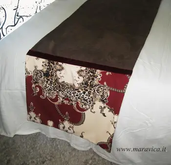 

BED RUNNER ANIMAL PRINT AND ALCANTARA LUXURY HOME DECOR MADE IN ITALY
