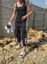 2021 primavera otoño mujer Streetwear carga sueltos pantalones de cintura alta pantalón de mujer 2 pieza Top de manga larga con pantalones Casuales