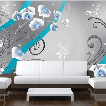 

Wall mural-blue orchids-a change-400x280 cm