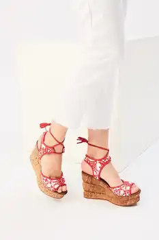 

Pearl Red Women 'S Wedges Shoes 120130002047
